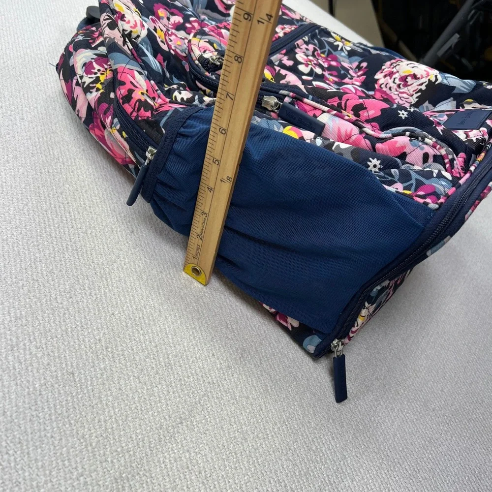 Vera Bradley Quilted Lighten Up Backpack Indiana Blossoms Navy Floral Laptop Ret